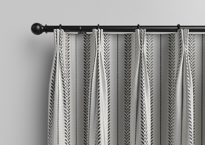 Laurel Stripe, Charcoal - Made to Measure Curtains - Image 11